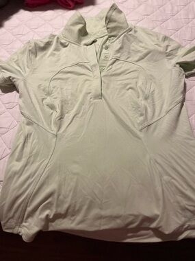 LULULEMON Light Green Short Sleeve Polo Top
